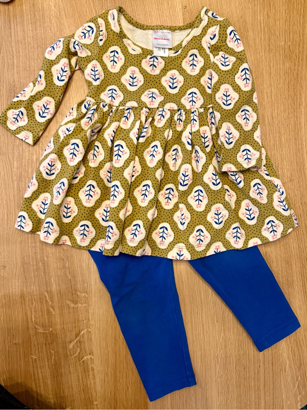 Retro Top and Pants Set Green and Blue baby toddler girl